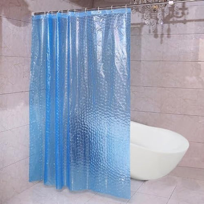 TIKABC Shower Curtain Liner, 4G EVA Blue Water Cube Shower Liner, Plastic Waterproof Shower Curtains, 72x72 inch with Grommet Holes 3 Magnetic Weights - color: Eva-blue