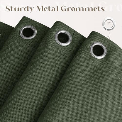 Olive Green Shower Curtain for Bathroom Water Repellent 72x78 Inch | Linen Textured, Country Boho Farmhouse Neutral, Shower Curtains, Bath Cloth Fabric Drapes, with Hooks, Green, 78 Inch Length - color: Olive Green, size: 72"W x 78"L (Pack of 1)