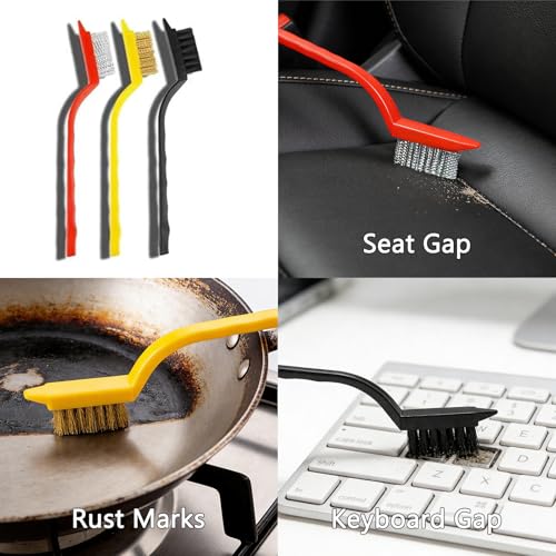 Crevice Cleaning Brush Tool - Heavy Duty Hard Bristle Gap Brush for Deep Cleaning - Ultra-Thin Grout Scrubber for Bathroom, Toilet, Bathtub, Kitchen Sink & Window Tracks-12 Pack