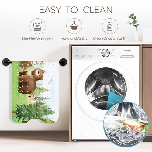 SHUCHING Baby Bath Mat for Tub Non Slip-40x16 Inch, Woodland Animal | Bathtub Mat for Kids & Toddler Mold Free, Long Shower Mat for Inside Shower with Suction Cup, Machine Washable - color: Pine Animal