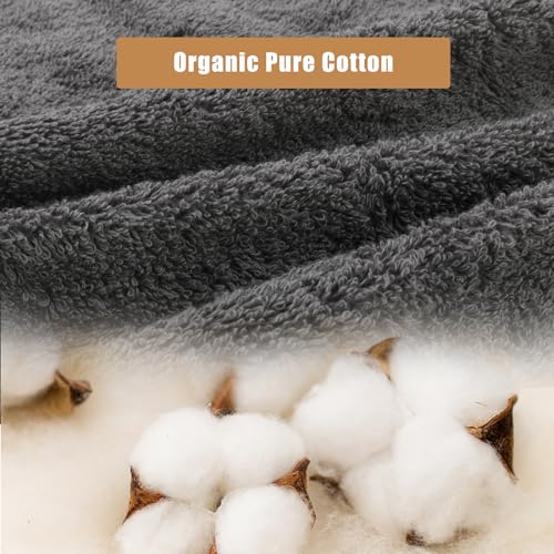 SEMAXE 18-Piece Cotton Bath Towel Set with Hanging Loops for Bathroom, Gray | Stock-up towel set for family bathrooms, guest baths, multi-bath homes, and wash-day rotation, OEKO-TEX certified, easy care - color: A02: Grey