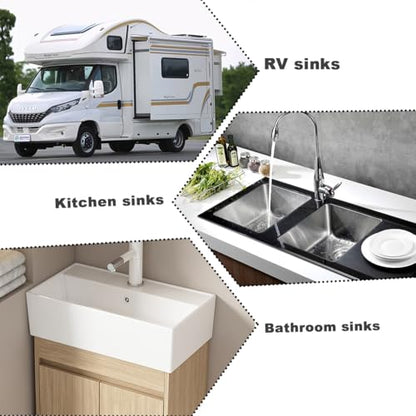 Flexible Expandable Bathroom P Trap, 1 1/4 to 1 1/2 Sink Drain Adapter Included, Wash Basin Rubber Tips Sink Drain Pipe, Universal Extension Tube for Kitchen Bathroom Sink Sewer Drain - color: Gray