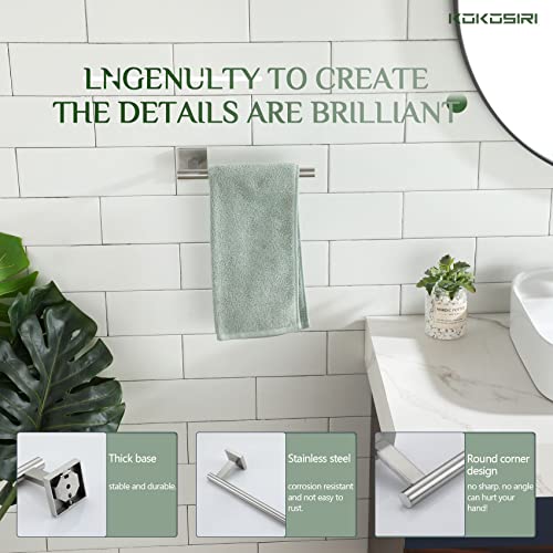 KOKOSIRI Towel Holder Brushed Nickel Bathroom Accessory Hand Towel Bars Wall Mounted Kitchen Cabinet Paper Holder Stainless Steel, B3008BR - color: Brushed Nickel, size: 1 Pack