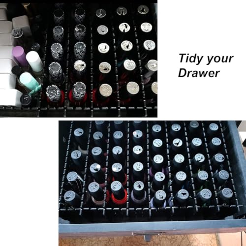 Onerbuy 8pcs Adjustable Grid Drawer Dividers DIY Plastic Closet Separator Tidy Organizer Container for Underwear Socks Belt Office Supplies (Black) - color: Black