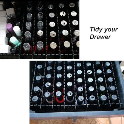 Onerbuy 8pcs Adjustable Grid Drawer Dividers DIY Plastic Closet Separator Tidy Organizer Container for Underwear Socks Belt Office Supplies (Black) - color: Black