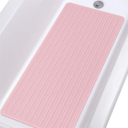 OTHWAY Bathtub Mat Non Slip, Extra Long Rubber Bath Mat for Tub, Machine Washable Shower Anti Slip Mat with 332 Strong Suction Cups (Pink, 36" x 17") - color: Pink, size: 36" x 17" (Rectangular)