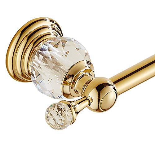 WINCASE Gold Towel Bar, Adjustable Crystal Towel Holder, Golden Finished Bathroom Single Towel Racks Rail Wall Mounted - color: Gold a Towel Bar