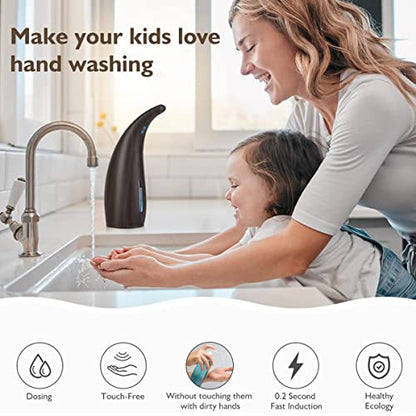 Automatic Soap Dispenser, 300ml Touchless Soap Dispenser, Auto Dish Soap Dispenser with IP65 Waterproof, Auto Sensor Liquid Soap Dispenser for Kitchen Bathroom Hotel Restaurant (Bronze) - color: Bronze