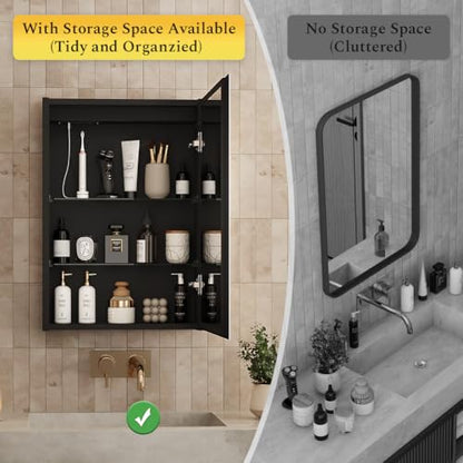 Spliceable Modular LED Lighted Bathroom Medicine Cabinet Mirror with Anti-Fog Aluminum Frame, Adjustable Lighting, Built-in Sockets & USB Ports – Wall Mounted (Right Hinge, 28" L x 20" W) - color: 20"×28" Led Right Hinge Cabinet