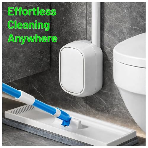 CiLoN 30 Pack Disposable Toilet Bowl Brush & Holder Set with Auto-Open Lid | Wall-Mounted Disposable Toilet Cleaning Set For Touch-Free Space-Saving Hygienic Modern Bathrooms (Starter Kit + 30 Sponge) - size: Starter Kit + 30pcs Refill Heads