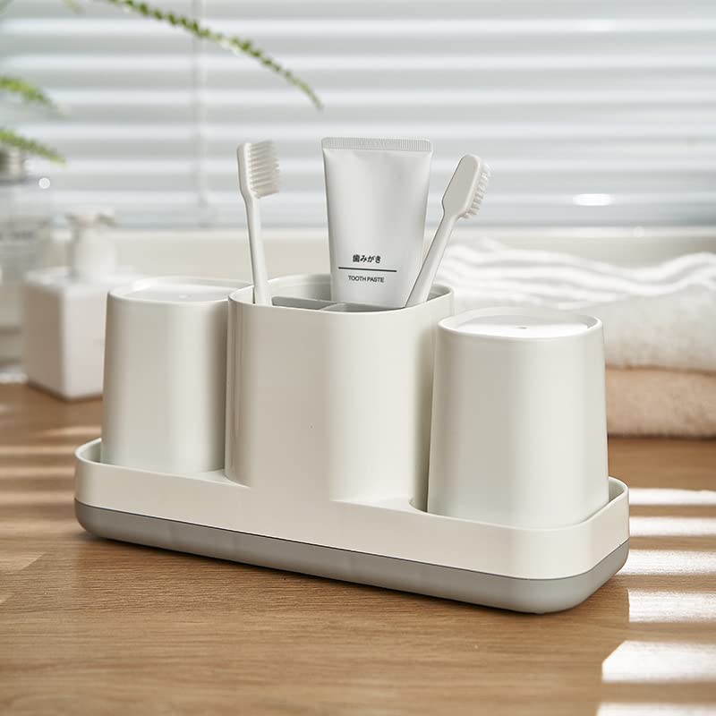 Toothbrush Holder for Bathroom,Bathroom Toothbrush Holder Set,Kids Toothbrush Holder with 2 Cups,Toothbrush Holder Travel,Electric Toothbrush Holder for Bathroom