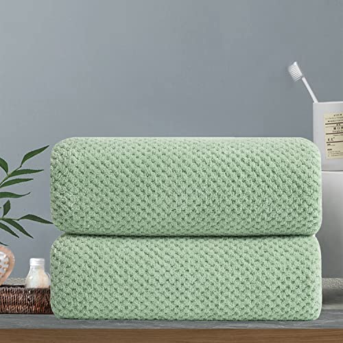 Hand Towels Set 2 Pack-16“x31”,Ultra Soft Microfibers Bathroom Towel Set Highly Absorbent Quick Dry Luxury Premium Towel Lightweight Durable Hand Towel Collection for Hotel Spa Gym Kitchen,Green - color: Green Set, size: 2-Piece Set