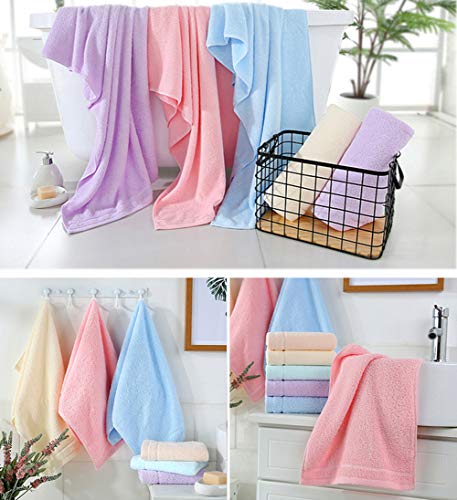 Cotton Washcloth Towel Set 6 Pack, Cotton 30x14 Inch Bath Towels - Highly Absorbent, Lint-Free & Quick Dry for Bathroom, Hotel, Spa, Kitchen, Gym and Travel