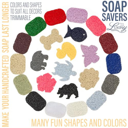 Soap Savers for Bar Soap, American Made by Luxiny, Lifts Soap in Soap Dishes & Shower Soap Holders -Handmade Soap Lasts Longer -Made from Plant Materials (Lavender Lilac Purple) - color: Lilac