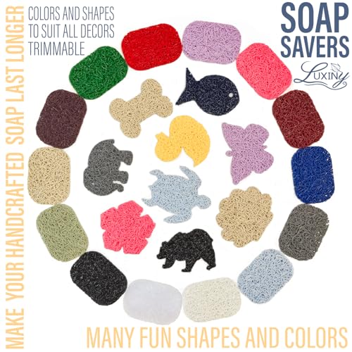 Soap Savers for Bar Soap, American Made by Luxiny, Lifts Soap in Soap Dishes & Shower Soap Holders -Handmade Soap Lasts Longer - Made from Plant Based Materials, 2 PK (Sapphire Royal Blue) - color: Sapphire Blue - 2 Pack