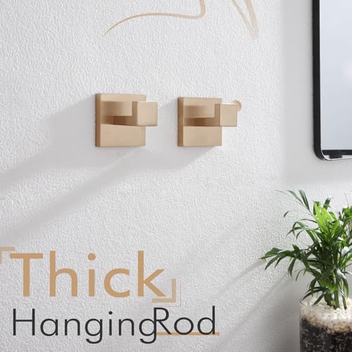 KOKOSIRI Robe Hooks for Bathrooms Towel Hooks Coat Hook Kitchen Garage Heavy Duty Wall Mounted Champagne Bronze Stainless Steel, 2 Pack B1010CPG-P2 - color: Champagne Bronze, size: 2 Pack