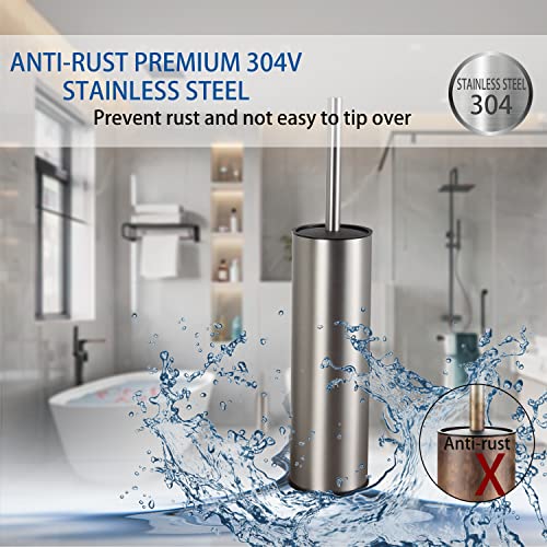 BGL Toilet Brush and Holder,Stainless Steel Toilet Brushes for Bathroom with Holder, Toilet Bowl Brush and HolderBrushed Nickel - color: Brushed Nickel