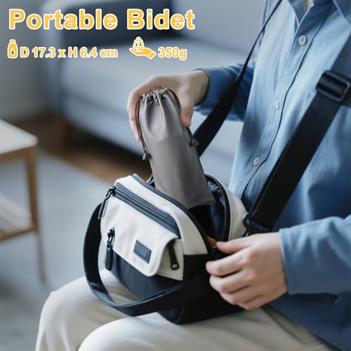 SoulBay Electric Portable Bidet, Rechargeable Travel Sprayer, 400ml | Adjustable High Pressure, Waterproof peri Bottle, for Postpartum, Camping, Office