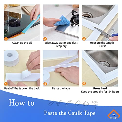 TOUSEA Clear 1.5"x10.5ft Self Adhesive Caulk Strip for Toilet, Tub, Kitchen | White or Clear Sealing Tape for Toilet, Tub, Sink, Bath Peel and Stick Backsplash - Renter Friendly, Easy Install - style: Clear-1.5IN-10.5FT-A