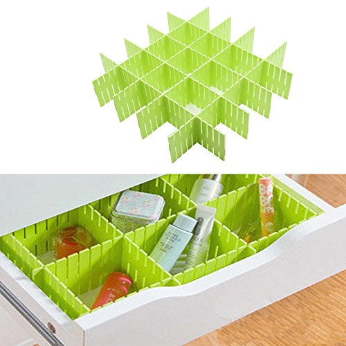 8pcs DIY Plastic Drawer Organizer Adjustable Drawer Dividers for Home Tidy Closet, Socks, Underwear, Office School Supplies, Kitchen Utensil Tools (Green) - color: Green