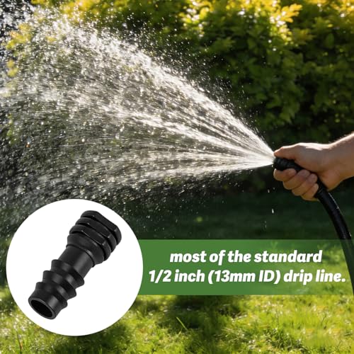 20 Pack 1/2 Inch Drip Irrigation Barbed End Plug Fitting, 1/2'' Dripline End Cap Connectors for 1/2 Inch Irrigation Tubing (0.520"ID-0.650" OD) for Garden Lawn Irrigation System - size: 1/2" Barbed Plug-20P