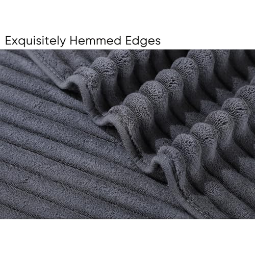 Luxury 2-Piece Quick-Dry Bath Towel Set 27.5X 55 Inches – Ultra Soft Microfiber for Bathroom, Bar, Pool, Gym & Travel – Elegant Twill Design - color: 2darkgrey