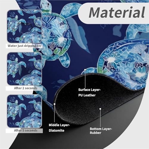 Kitchen Sink Splash Guard，Graceful sea turtle-1 Faucet Mat Sink Gadgets-Super Absorbent Fast Drying Mat Drip Catcher for Kitchen, Bathroom,Sink Mat, Dish Drying Mat, Bathroom(15" X 5.5" ) - color: Graceful sea turtle-1