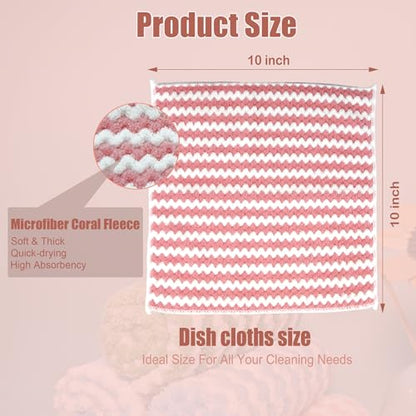 Microfiber Cleaning Cloth,Super Absorbent 12 Pack Dish Towels for Kitchen,Fast Drying Dish Cloth for Washing Dishes, Lint Free Dish Drying Towels, Reusable Kitchen Towels Set - 10"x10" - size: 10 x 10