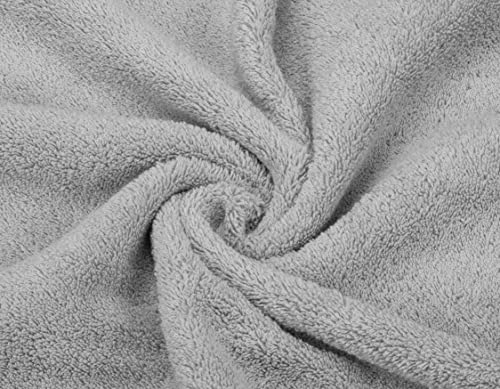 American Soft Linen 100% Cotton Luxury Turkish Towels, 6 Piece Towel Set | Soft Absorbent Quick Dry OEKO Tex Standard 100 Certificated Durable Machine Washable Premium Hotel Quality - color: Light Grey