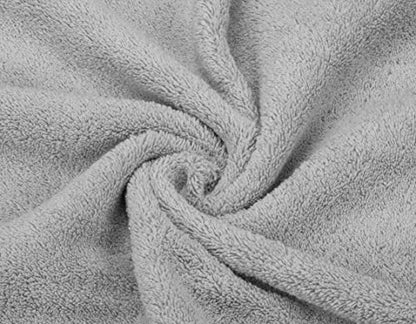 American Soft Linen 100% Cotton Luxury Turkish Towels, 6 Piece Towel Set | Soft Absorbent Quick Dry OEKO Tex Standard 100 Certificated Durable Machine Washable Premium Hotel Quality - color: Light Grey