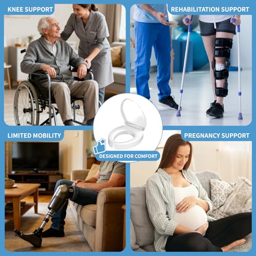 Raised Toilet Seat, Elongated 18.5", Soft Close | 2.91" elevated height, quick-release design, stable PP construction, easy installation, fits most standard elongated toilets - size: Raised Seat Only