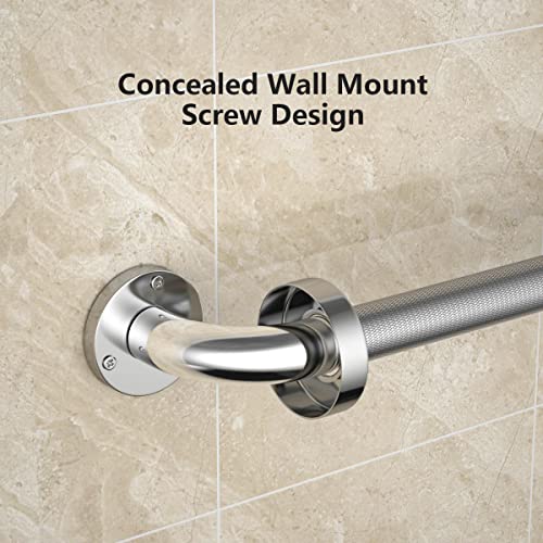 Shower Grab Bars for Bathtubs 16 Inch,Chrome Stainless Steel Bath Grab Bar, Knurled Bathroom Safety Rail, Shower Handrail Support, Handicap Elderly Senior Balance Assist Handles - size: 16inch-2 Pack