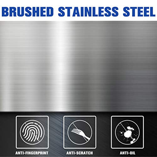 FDW | 13 Gallon Stainless Steel Trash Can with Lid | Silver | Automatic Touchless Lid with Motion Sensor | Kitchen Garbage Can with Waterproof Design | for Home, Office, Bathroom - color: Silver, style: Stainless Steel