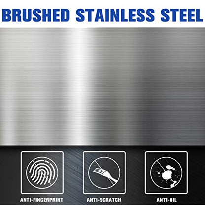 FDW | 13 Gallon Stainless Steel Trash Can with Lid | Silver | Automatic Touchless Lid with Motion Sensor | Kitchen Garbage Can with Waterproof Design | for Home, Office, Bathroom - color: Silver, style: Stainless Steel