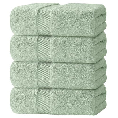 White Classic Luxury Bath Towels Set of 4 Large - 700 GSM Cotton Ultra Soft Bath Towels 27x54 | Highly Absorbent and Quick Dry | Hotel Towels for Bathroom Luxury, Plush Mint Green - color: 11: Mint Green
