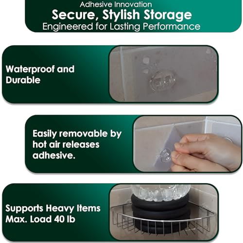 Shower Caddy Adhesive Replacement Stickers, Shower Organizer Adhesive Replacement Strips (Transparent - 12 Packs - 1 2 Wire Hook) - color: Transparent - 12 Packs - 1 2 Wire Hook