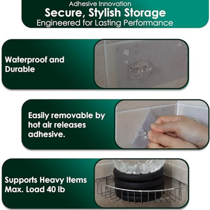 Shower Caddy Adhesive Replacement Stickers, Shower Organizer Adhesive Replacement Strips (Transparent - 12 Packs - 1 2 Wire Hook) - color: Transparent - 12 Packs - 1 2 Wire Hook