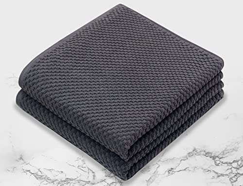 COTTON CRAFT Euro Spa Waffle Weave Bath Sheets - Set of 2 Grey Towel Sheets | Pure 100% Ringspun Cotton Oversized Luxurious Towel Set - Soft Plush Super Absorbent Low Lint Quick Dry - 35 x 70 inches - color: Grey, size: 2 Pack Bath Sheet