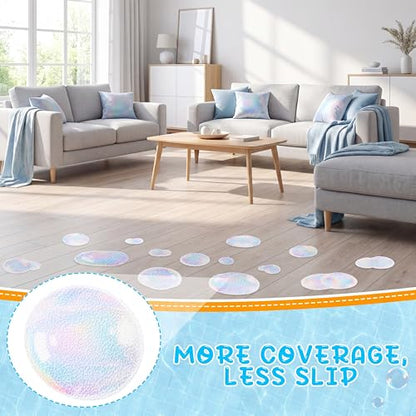 Fullhawl 15 Pcs Clear Bubble Non Slip Bathtub Stickers Clear Bubble Anti Slip Shower Stickers Shower Floor Nonslip Sticker Applique Adhesive Decals with Scraper for Bathtub Bathroom Floor - style: Clear Bubble