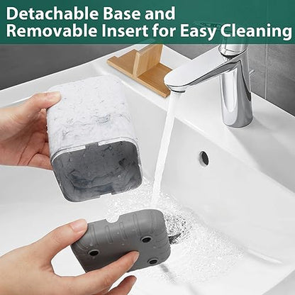 Boperzi Toothbrush Holders, Kids Toothbrush Holder with Drainage, Detachable Anti-Slip Electric Toothbrush Holder, Toothpaste Organizer Storage Caddy for Bathroom Countertop, Shower, Kitchen, Vanity - color: Gray& Marble