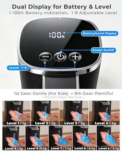 2 Pack Automatic Soap Dispenser Touchless, Rechargeable | Liquid Soap Dispenser 9 Adjustable Levels,13.5oz/400mL,IPX5 Waterproof, Wall Mounted or Countertop for Kitchen & Bathroom - color: Black Liquid