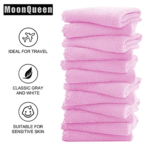 MOONQUEEN Microfiber Facial Cloths Fast Drying Washcloth 12 Pack - Premium Soft Makeup Remover Cloths - Frozen Berry - color: Frozen Berry, size: 12x12 Inch (Pack of 12)