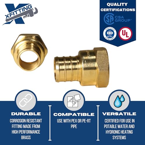 2 Pack XFITTING 3/4 inch Pex x 1/2 inch Female NPT Adapter, 23-4-5=2X - size: 3/4" Pex x 1/2" Female