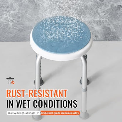 VEVOR Shower Chair for Inside Shower, 360 Degree Swivel Shower Seat, Adjustable Height Shower Stool, Non-Slip Bench Bathtub Seat Stool for Elderly Disabled Adults Handicap, 300 lbs Capacity - size: 300 lbs 360 Degree Swivel Seat