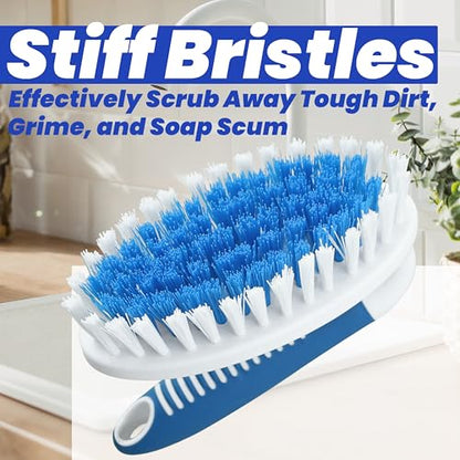 2 Size Scrub Brushes with Stiff Bristles | Scrubbing Brush for Carpet, Shower, Bathtub, Kitchen, Pool Tile, Bathroom Scrubber - size: Large and Small