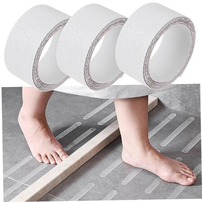 PRETYZOOM 3Rolls Transparent Bathtub Stickers Slip Decals for Bathroom Safety Self Adhesive Non Slip Stickers for Bathtubs and Floors Easy to Apply and