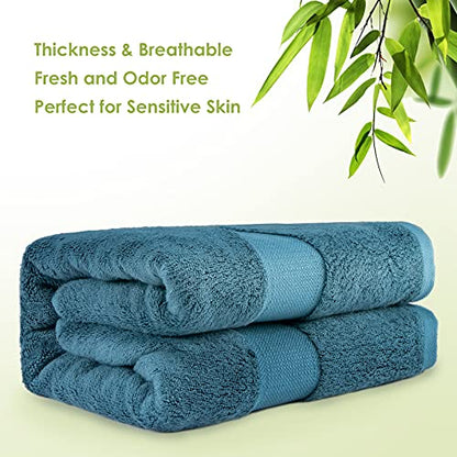 Extra Large Bath Towels Sheet for Body, Sensitive Skin, Adult Kids Baby Luxury Hotels, Spa, Gym Super Soft Highly Absorbent Oversized Towels 35" x 70" 1 Pack Peacock Blue