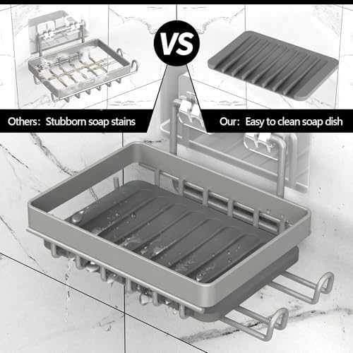 Shower Caddy Shelves Organizer Rack, 3 Pack Shower Caddy with Soap Holder, No Drilling Wall Mounted Self Adhesive Shower Shelves for Inside Shower, Paint Nickel - color: Paint Nickel