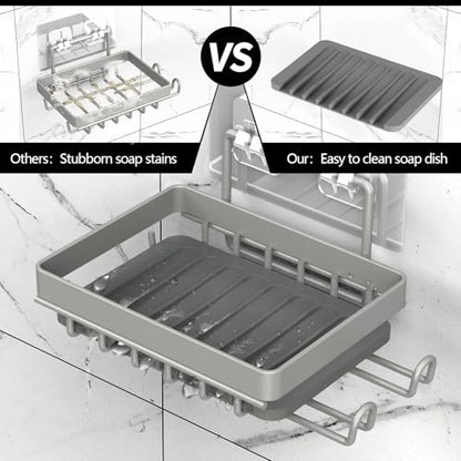 Shower Caddy Shelves Organizer Rack, 3 Pack Shower Caddy with Soap Holder, No Drilling Wall Mounted Self Adhesive Shower Shelves for Inside Shower, Paint Nickel - color: Paint Nickel