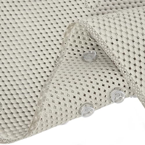 Bathtub Mat Non Slip Ivory 36” X 17” Shower Mat Soft Foam Bath Mats for Bathroom Tub, Bathtub Mat with Drain Holes, Suction Cups, Shower Mat Non Slip - color: Ivory